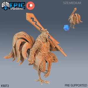 Rooster Warrior ‧ DnD Miniature ‧ Tabletop Miniatures ‧ Gaming Monster ‧ 3D Model ‧ RPG ‧ DnDminis ‧ STL FILE
