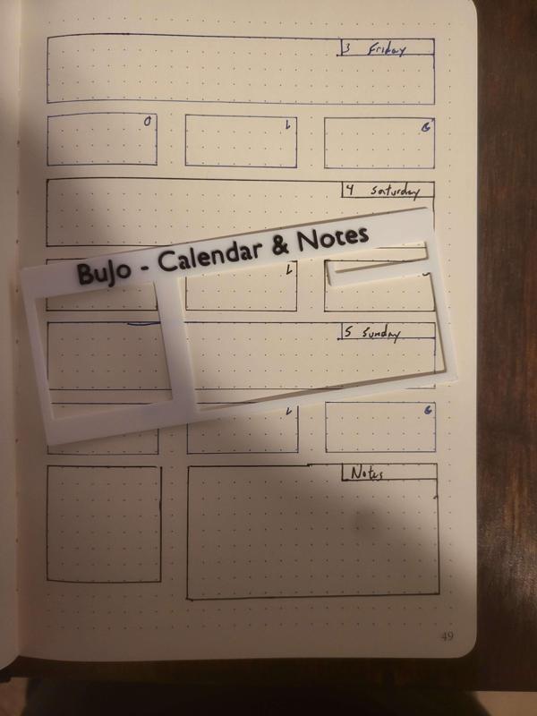 BuJo Bullet Journal Calendar and Notes