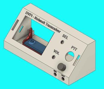 Gehaeuse 3,5" LCD fuer DVPI Netzwerk-Transceiver, mit Lautspecher und Luefter