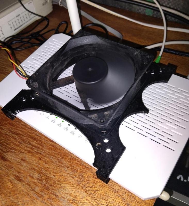 Fan mount for optical modem