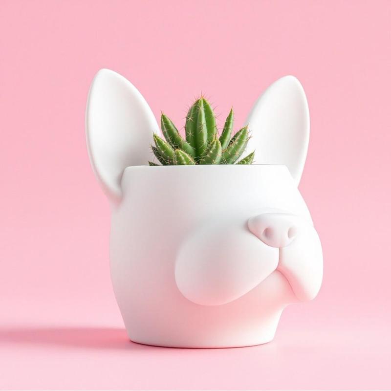 Dog Head Shaped Planter – Model "Max"