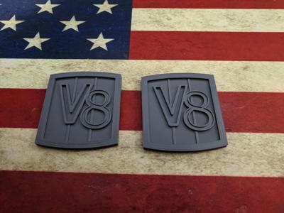 V8 badge classic Jeep style