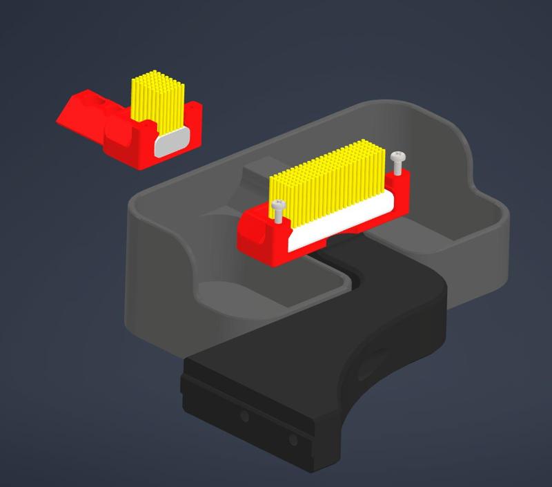 Trident mount for Decontaminator Purge Bucket & Nozzle Scrubber