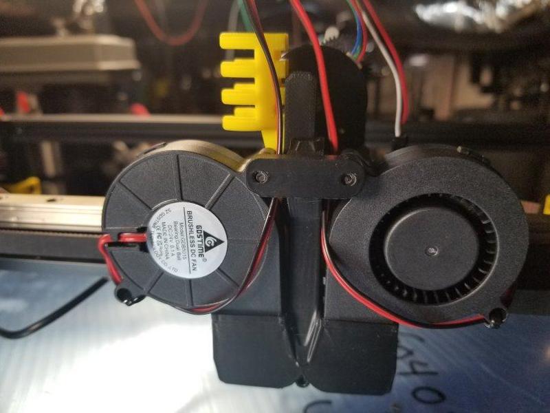 EVA3 Fan Duct w/Heat Inserts - Dual 5015 Mounted Sideways