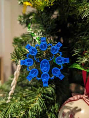 Snowman Snowflake with Reindeer