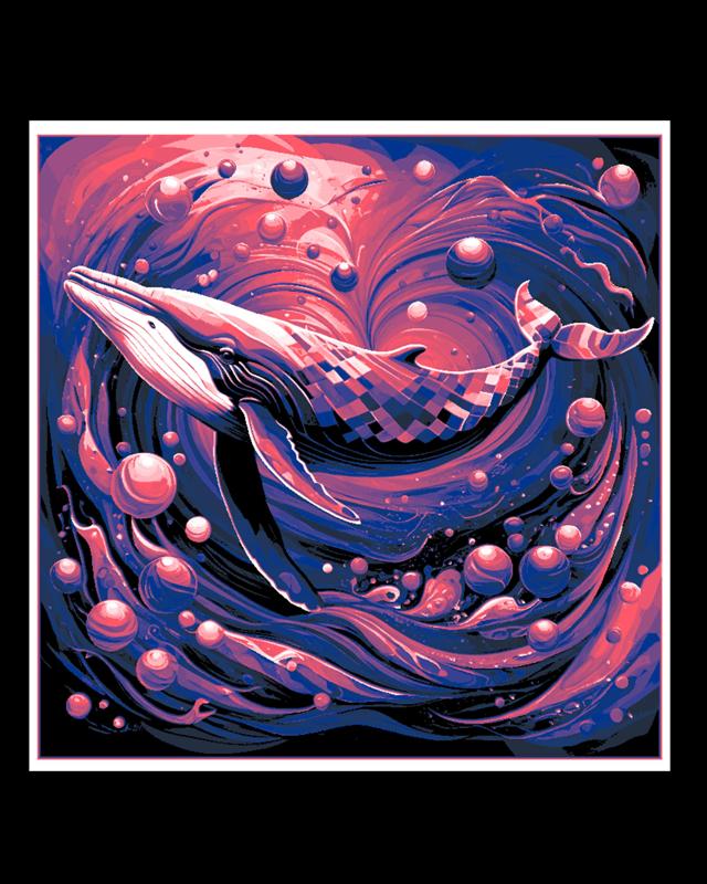 Wall art - Fantasy Ocean Scene with the Queen Whale - Hueforge