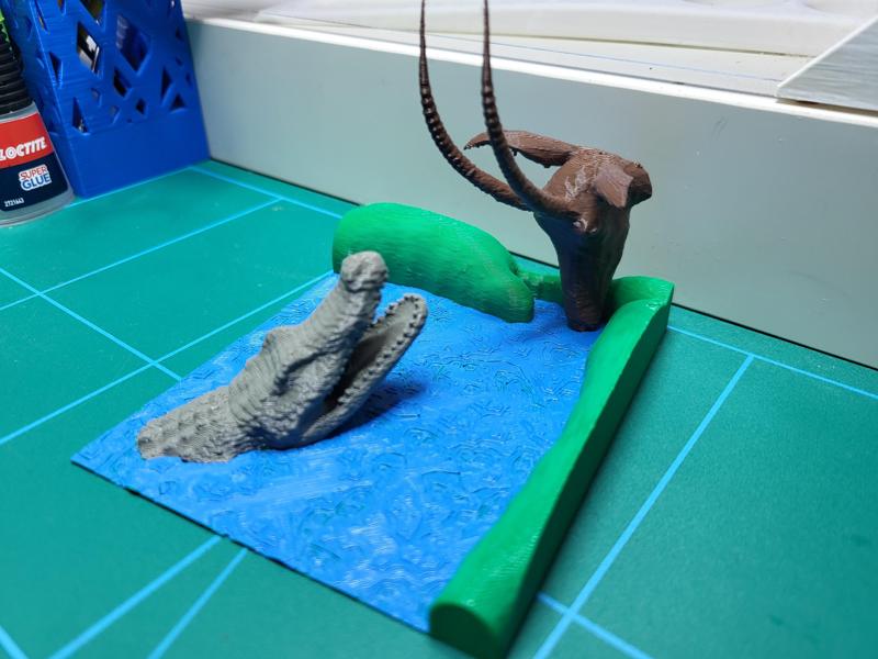 Crocodile river - Table art/sculpture diorama