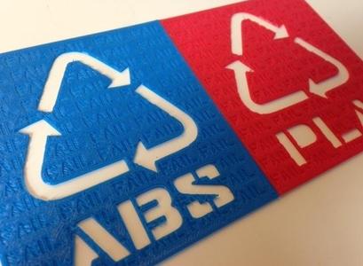 ABS and PLA Recycle Signs