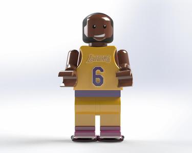 3D Printable Basketball Minifigure - Retro Style Customizable Figure LEBRON