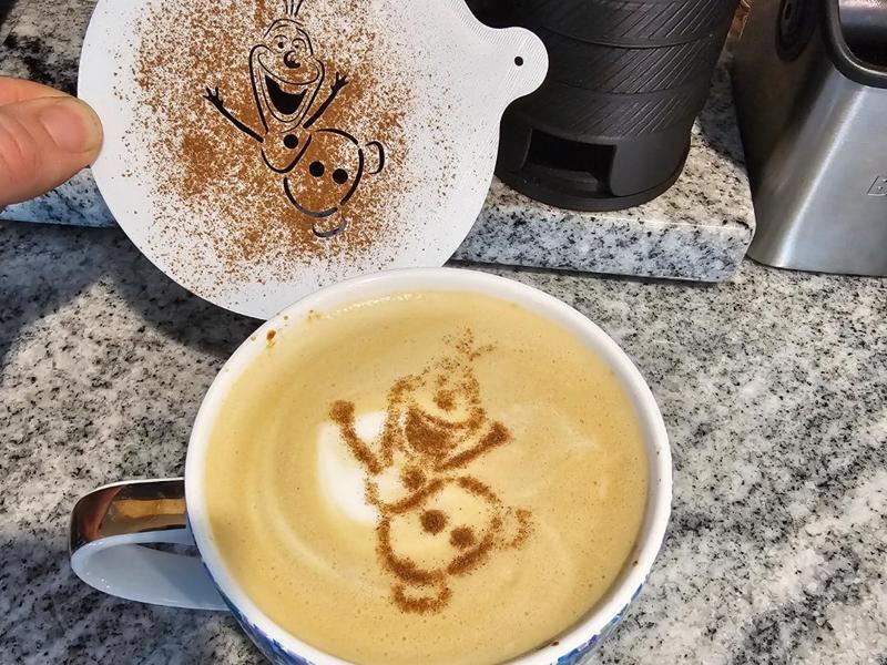 Perfect Olaf Latte Art Stencil for Christmas Time