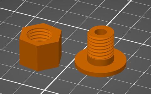 Filament pipe hole with screw