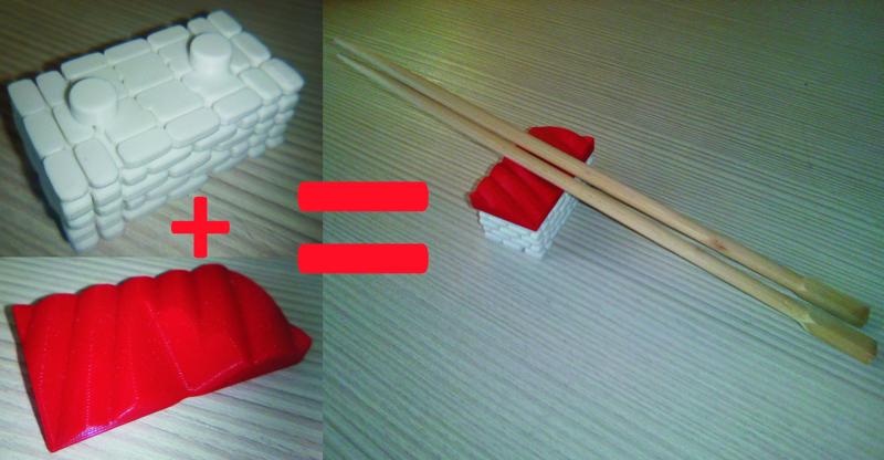 Sushi shaped chopsticks holder