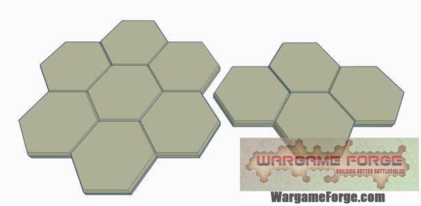 Blank 4 and 7 Hex Tile Clusters, Hex Map Scale