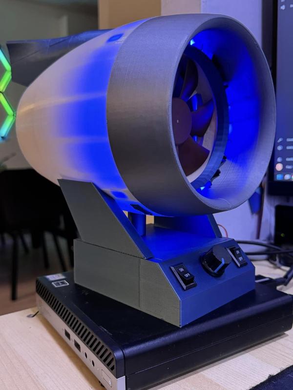 Desktop airplane Turbofan with 120mm pc fan