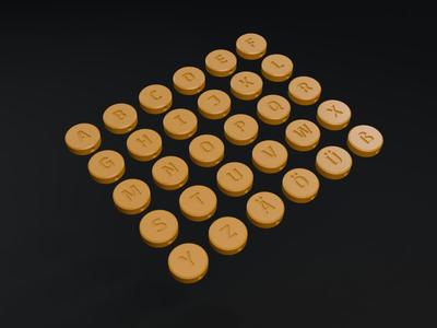 German alphabet beads (25 mm)