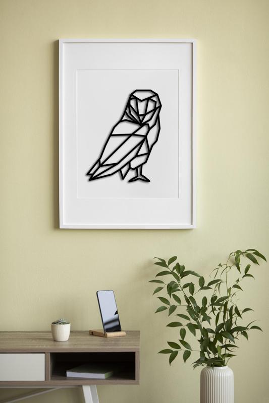 Geometric Standing Owl Wall Art