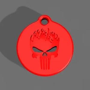 Flaming Punisher Keychain