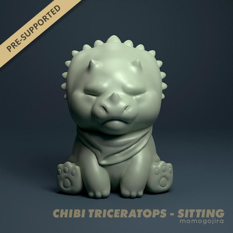 Chibi Triceratops - Sitting