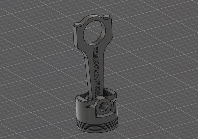 Piston key ring - best gift for automotive enthusiast (with stand)