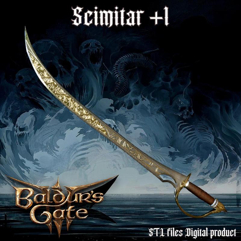 FANTASY SCIMITAR BLADE BALDURS GATE 3