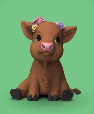 Cute Flower Cow