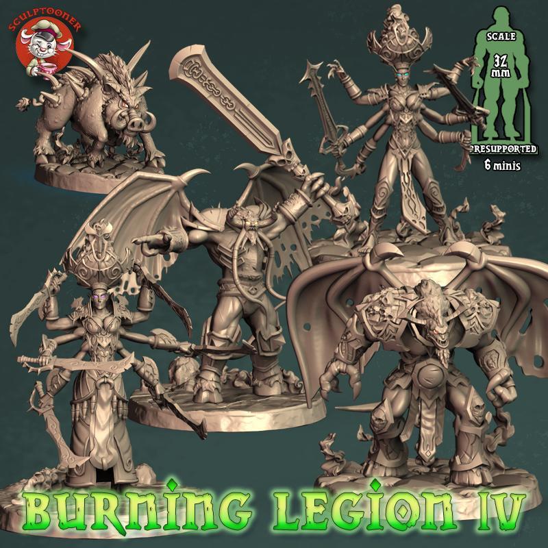 Burning Legion IV - 32mm scale pre-supported squad