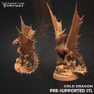 Adult Gold Dragon (supported)