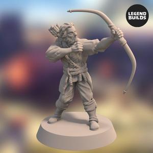 Acenii Barbarian Archer - Pose 2 - 3D printable miniature - STL file