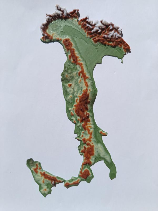 Terrain Map - Colored - Italy