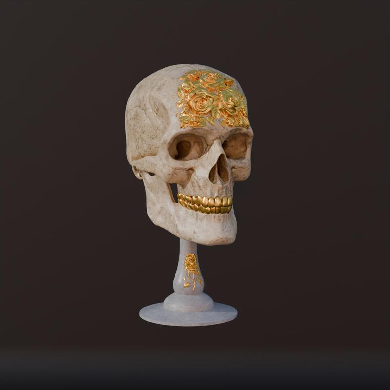 Skull Helmet Stand & Dia de los Muertos Sugar Skull 