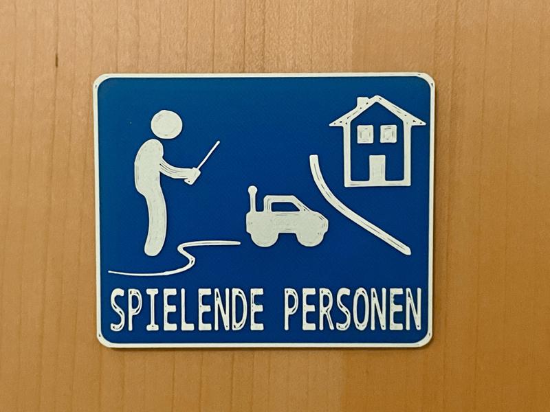 SPIELENDE PERSONEN Schild, Spielstraße 1:10 Scale RC Crawler Traffic Sign