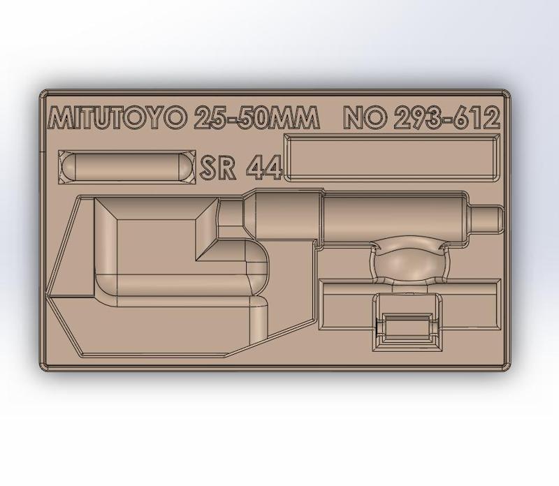 GRIDFINITY MITUTOYO MICROMETER TRAY 25-50MM  PT 293-612 3x5