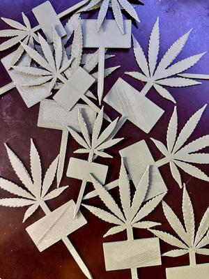 plant sign with cannabis leaf