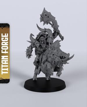 Orc Warlord on Boar - With Free Dragon  - 5e DnD Inspired for RPG and Wargamers