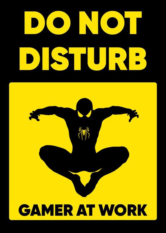 Spiderman Game Sign / Do Not Disturb / Wall Art