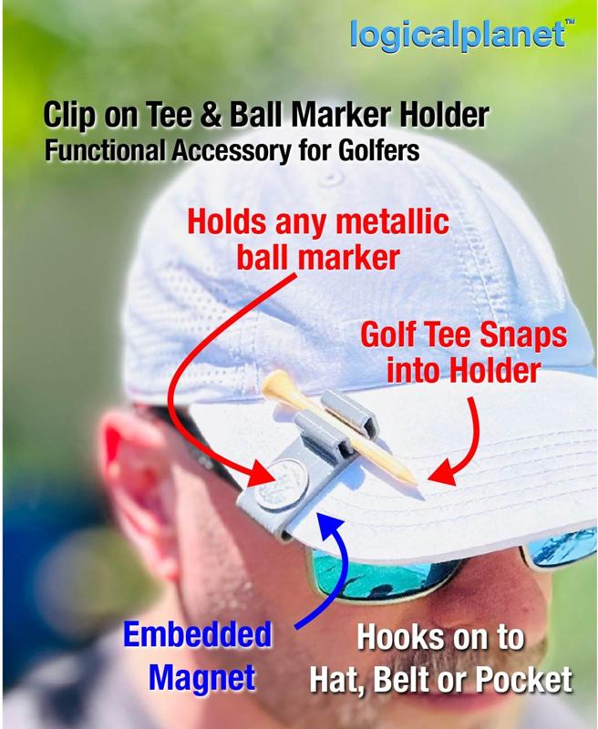 Ball Marker and Tee Visor Clip