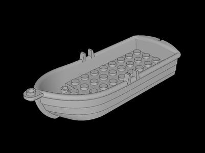 Lego Compatible (2551.dat) Boat  5 x 14 x  2 with Front Side Bar Holders
