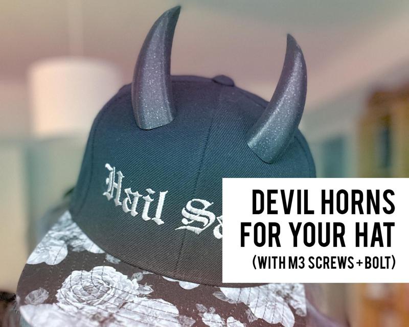 Devil horns for your hat, now with screws !