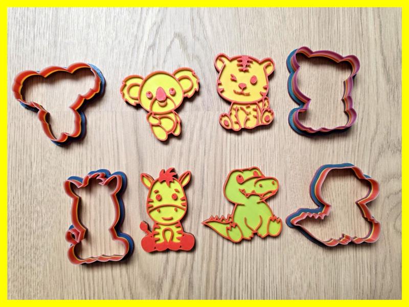 Cute Animal Playdoh Stamp Set 2 Cookie Cutter