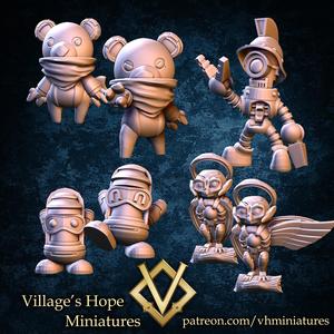 Cute Golem collection (teddy ,gear ,owl and lamb golem)