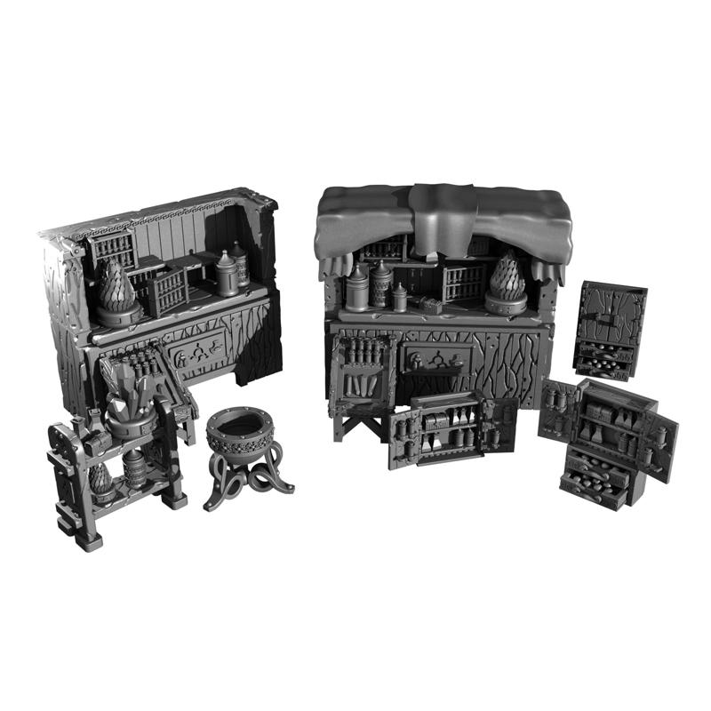 Alchemy/Wizards shop/market (ttrpg tabletop terrain)