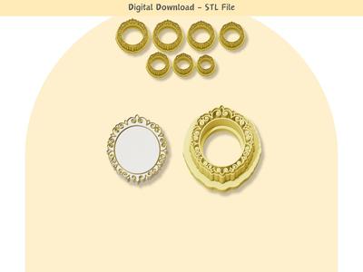 Abstract Vintage Frame 02 Clay Cutter for Polymer Clay | Digital STL File | Clay Tools | 7 Sizes