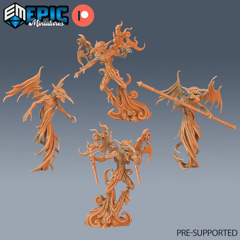 Air & Smoke Mephit Set / Evil Magician Imp / Winged Humanoid / Wind Elemental / Flying Encounter