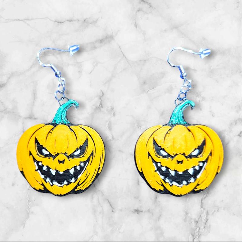 Halloween Jacko Killer Pumpkin Earrings