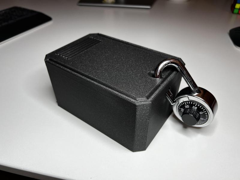 Box with hole for padlock