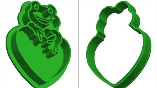 Frog Heart Love Cookie Cutter - Valentine's Day