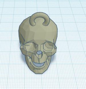 low poly skull keychain