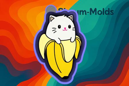 🍌🐱 Banana Kitty – Freshie, Ornament, Resin & Candle Mold