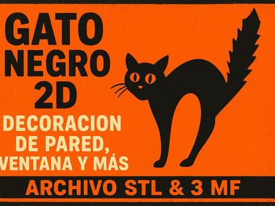 Black Cat 2D Wall, Window, and More Decoration