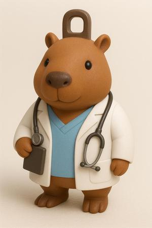 Doctor capybara keychain